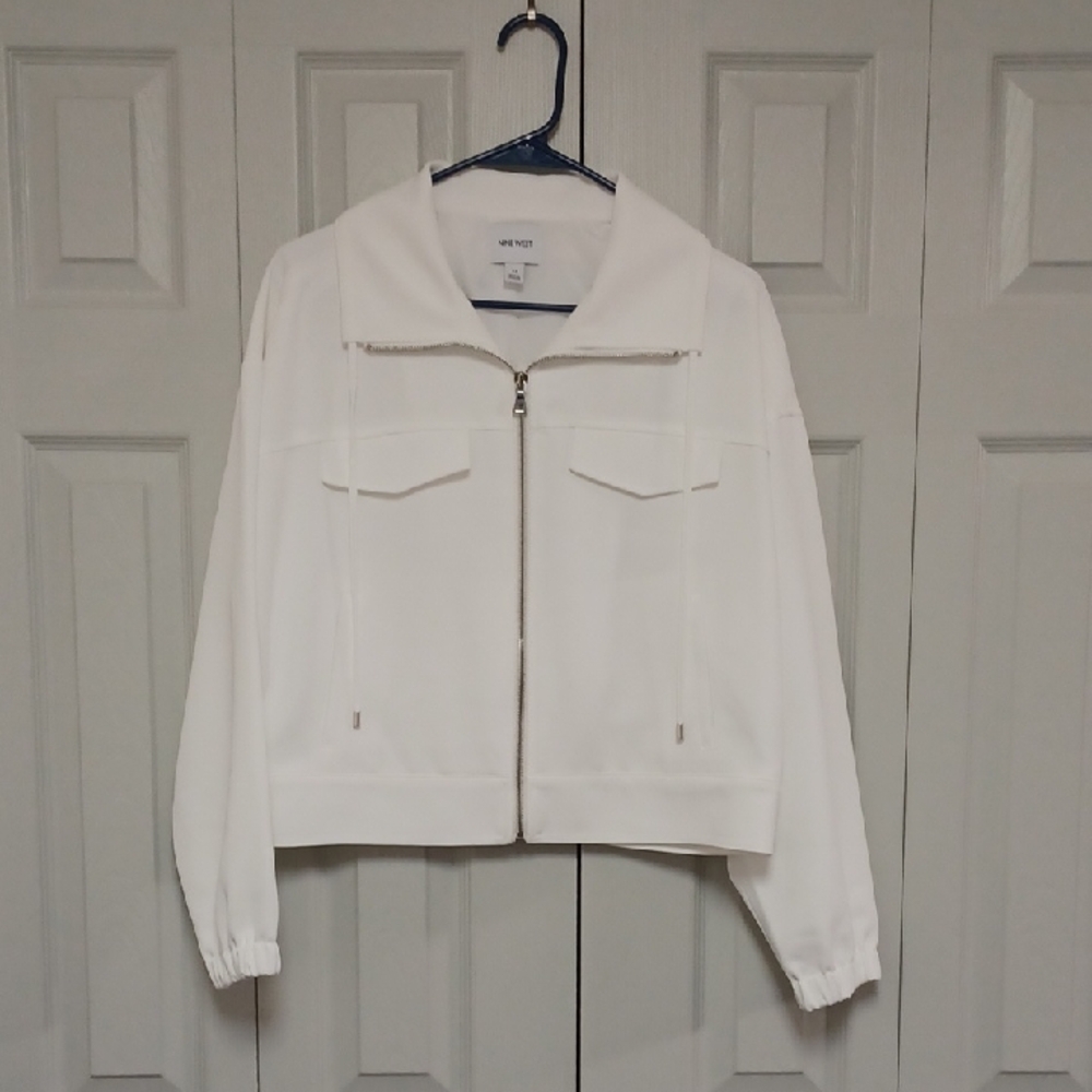 New York & Company Crisp White Utility Jacket. NWT